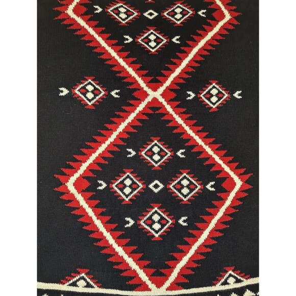 Ralph Lauren Petite Women’s Oversized Sweater Black Red Southwestern Size PL - Picture 5 of 12